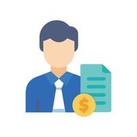 Financial Advisor with Document and Dollar Coin Symbol vector