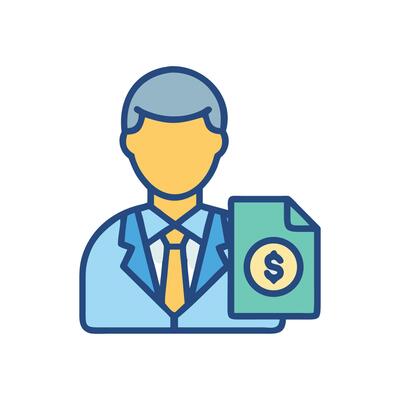 Business Finance Icon with Dollar Sign Document