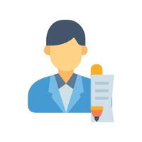 Professional with Checklist and Pen Icon on Black vector