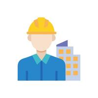 Construction worker with building, safety and architecture theme vector