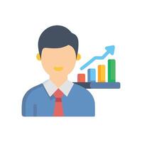 Business man with growth chart arrow success concept vector