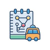 Routing and Delivery Plan with Van on Calendar vector