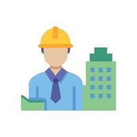 Architect or engineer building design on black background vector