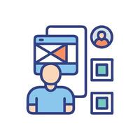Content Creator Workflow Visualization, User Interface, Web Development vector
