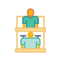 Two People One Above Another in a Shelf vector