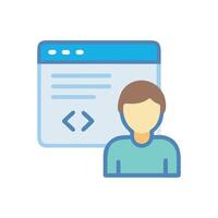 Web developer icon with code on browser window vector
