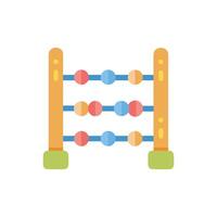Flat abacus illustration against White Background with geometric shapes vector