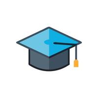 Graduation cap icon symbolizing academic achievement and completion vector