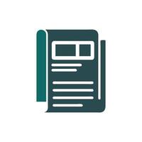 Dark teal document icon with abstract layout elements vector