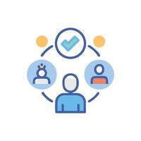 Teamwork connectivity and collaboration success symbol network design icon vector