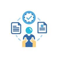 Managing tasks effectively and completing work on time concept vector