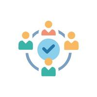 Team Collaboration with Positive Feedback Loop in Flat Design vector