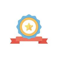 Star award badge with ribbon graphic isolated design vector