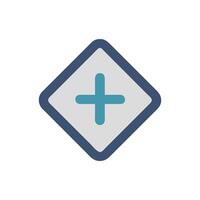 Plus sign inside rounded square shape on White Background vector