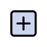 Simple plus sign icon on a rounded square background vector