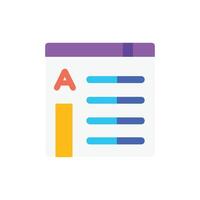 Abstract document icon with alphabet and data bars vector