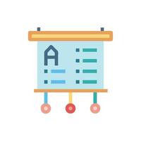 Presentation board with information icons and simple flat design vector