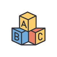 Stack of colorful ABC blocks on a White Background vector