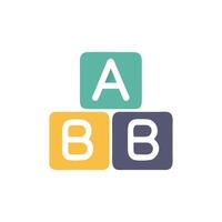 Colorful ABC building blocks arranged in a pyramid shape vector