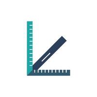 Flat design right angle ruler isolated on White Background vector