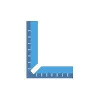 Flat icon of a set square on White Background vector