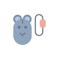 Stylized Computer Mouse With Cord Resembling Animal Cartoon Icon vector