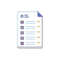 Stylized cartoon checklist icon on white background for web design vector