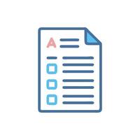 Checklist paper icon showing grades and options symbol vector