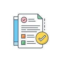 Colorful checklist design indicating task completion and approval status vector