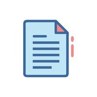 Simple document icon with content for web and app vector