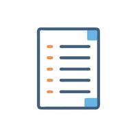 Minimalist flat icon of checklist document vector