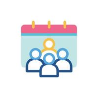 Schedule meeting with team members on a calendar date vector