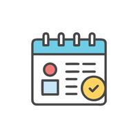 Calendar icon with check mark on White Background vector