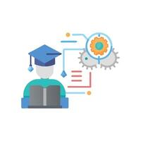 Academic education and technological innovation icon with White Background vector