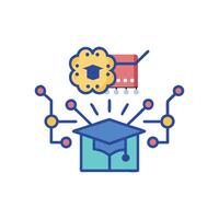 Conceptual learning image representing future of modern education technology vector