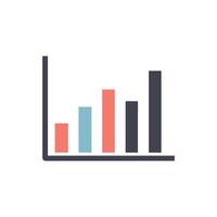 Minimalist bar chart showing growth on White Background vector