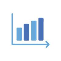 Ascending blue bar graph illustration with increasing values vector