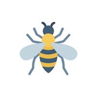 Simple Flat Bee Illustration on White Background for Web vector