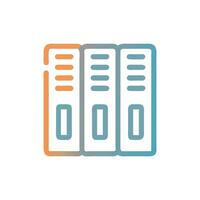 Three ring binders in a row icon illustration style vector