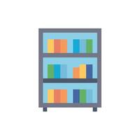 Stylized bookcase with colorful books illustration on White Background vector