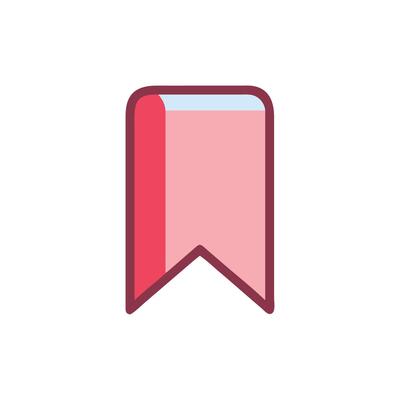 Flat ribbon bookmark icon, simple and elegant design