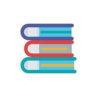 Stacked Books Icon in Flat Design Style on White vector