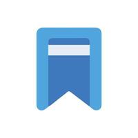 Blue bookmark icon with a simple white header line vector