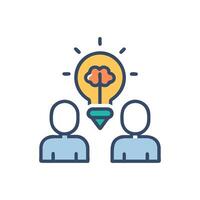 Brainstorming session with new ideas and collaborative thinking vector
