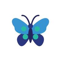 Whimsical blue butterfly graphic with contrasting polka dots design vector