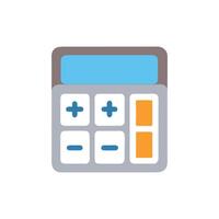 Simple flat design calculator icon on White Background square vector