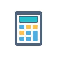 Calculator device with cyan display on White Background vector