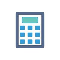 Stylized calculator icon with rounded edges on White Background vector