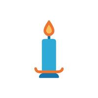 Illustration of a burning candle on a White Background vector