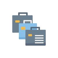 Three business briefcases in a row on White Background vector